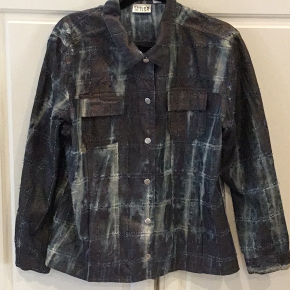 Chico’s Design Jackets & Blazers - Chico’s Design Ripped & Faded Denim Jacket